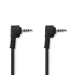 Audio-Videokabel | 3,5 mm Male | 3,5 mm Male | Vernikkeld | 1.00 m | Rond | PVC | Zwart