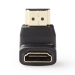 HDMI™-Adapter | HDMI™ Connector | HDMI™ Female | Verguld | 90° Gehoekt | ABS | Zwart