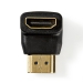 HDMI™-Adapter | HDMI™ Connector | HDMI™ Female | Verguld | 90° Gehoekt | ABS | Zwart