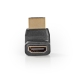 HDMI™-Adapter | HDMI™ Connector | HDMI™ Female | Verguld | 270° Gehoekt | ABS | Zwart