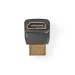 HDMI™-Adapter | HDMI™ Connector | HDMI™ Female | Verguld | 270° Gehoekt | ABS | Zwart