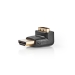 HDMI™-Adapter | HDMI™ Connector | HDMI™ Female | Verguld | 270° Gehoekt | ABS | Zwart