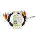 Composiet Videokabel | 3x RCA Male | 3x RCA Male | Vernikkeld | 480p | 1.50 m | Rond | PVC | Zwart | Label