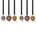 CVGP24300BK10 Composiet Videokabel | 3x RCA Male | 3x RCA Male | Vernikkeld | 480p | 1.00 m | Rond | PVC | Zwart | Polybag