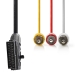 CVGP31130BK10 SCART-Kabel | SCART Male | 3x RCA Male | Vernikkeld | Schakelbaar | 480p | 1.00 m | Rond | PVC | Zwart | Polybag
