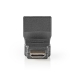 HDMI™-Adapter | HDMI™ Connector | HDMI™ Female | Verguld | Zwenken | ABS | Zwart | 1 Stuks | Envelop