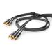 Composiet Videokabel | 3x RCA Male | 3x RCA Male | Verguld | 480p | 2.00 m | Rond | Katoen | Antraciet / Gun Metal Grijs | Cover Window Box