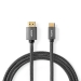 CVTB34500GY20 High Speed HDMI™-Kabel 2 meter met Ethernet | HDMI™-Connector - HDMI™-Ministekker | Gun Metal Grey | Gevlochten Kabel