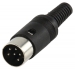 DIN 6 POLIG MALE PVC Zwart