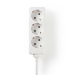 Stekkerdoos | Randaarde stekker / Type F (CEE 7/7) | 3-wegs | 1.50 m | 3680 W | 16 A | Soort aarding: Zijcontacten | 230 V AC 50/60 Hz | Hoek van stopcontact: 45 ° | H05VV-F 3G 1,5 mm² | Wit