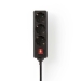Stekkerdoos | Randaarde stekker / Type F (CEE 7/7) | 3-wegs | 1.50 m | 3680 W | 16 A | Soort aarding: Zijcontacten | 230 V AC 50/60 Hz | Hoek van stopcontact: 45 ° | H05VV-F 3G 1,5 mm² | Aan/uit knop | Zwart