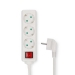 Stekkerdoos | Randaarde stekker / Type F (CEE 7/7) | 3-wegs | 5.00 m | 3680 W | 16 A | Soort aarding: Zijcontacten | 230 V AC 50/60 Hz | Hoek van stopcontact: 45 ° | H05VV-F 3G 1,5 mm² | Aan/uit knop | Wit