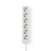 EXSO630F1WT Stekkerdoos | Randaarde stekker / Type F (CEE 7/7) | 6-wegs | 3.00 m | 3680 W | 16 A | Soort aarding: Zijcontacten | 230 V AC 50/60 Hz | Hoek van stopcontact: 45 ° | H05VV-F 3G 1,5 mm² | Wit