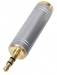 HQS-SAC005 Stereo Audio Adapter 3.5 mm Male - 6.35 mm Female Zilver