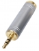 Stereo Audio Adapter 3.5 mm Male - 6.35 mm Female Zilver