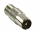 HQSP-071 HQ Antenne Adapter Coax Male (IEC) - F-Connector Female Zilver