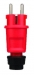 IP44 Stekker met randaarde en wurgwartel rood