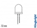 SUPERFELLE 10mm LED ROOD DIFFUUS 350mcd
