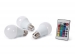 SET MET 3 LEDLAMPEN - 7.5 W - E27 - RGB& WARMWIT
