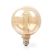 LBRDE27G125AR LED-Filamentlamp E27 | G125 | 3.5 W | 120 lm | 1800 K | Dimbaar | Goudkleurig | Retrostijl | 1 Stuks