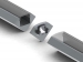 LC-D2 LINEAIRE CONNECTOR VOOR ALUMINIUMPROFIEL VOOR LEDSTRIP ALU-45 - ZILVER