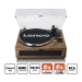 Platenspeler met 4 ingebouwde luidsprekers en bluetooth-ontvangst Wood