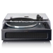 Platenspeler met 4 ingebouwde luidsprekers en bluetooth-ontvangst Zwart