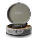Houten retro platenspeler met ingebouwde speakers, Bluetooth® en AT3600L cassette Grijs