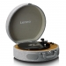 Houten retro platenspeler met ingebouwde speakers, Bluetooth® en AT3600L cassette Grijs