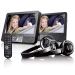 9 inch DVD dubbel scherm met beugels en hoofdtelefoon Zwart