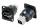 NEUTRIK - USB GENDERADAPTER (TYPE USB A EN USB B) - ZWART - VERNIKKELDE D-BEHUIZING