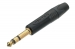 3-polige 1/4" professionele jack plug, gouden contacten, zwarte behuizing