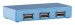 4 Poorten Hub USB 2.0 Blauw