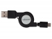 USB 2.0 A MANNELIJK NAAR MICRO-USB 5P MANNELIJK - ZELFOPROLLEND - ZWART - 80 cm