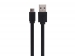 KABEL USB A MANNELIJK NAAR MICRO MANNELIJK MET FLEXIBELE & PLATTE MANTEL - ZWART - 1 M