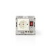 PIMS30012 Inverter Gemodificeerde Sinusgolf | Ingangsvoltage: 12 V DC | Apparaat stroomoutput: 1 | 230 V AC 50 Hz | 300 W | Piekvermogen: 600 W | Type stopcontact: F (CEE 7/3) / USB | Accuklemmen + Aansteker | Zilver