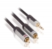 Stereo Audiokabel 3.5 mm Male - 2x RCA Male 1.00 m Antraciet