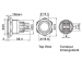 DRUKKNOP - PLAT - ROESTVRIJ STAAL - DPST 1NO 1NC - WITTE RING