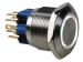 DRUKKNOP - PLAT - ROESTVRIJ STAAL - DPST 1NO 1NC - WITTE RING