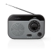 RDFM1340GY FM-Radio | Draagbaar Model | AM / FM | Batterij Gevoed / Netvoeding | Analoog | 1.8 W | Zwart-Wit Scherm | Bluetooth® | Koptelefoonoutput | Handgreep | Grijs / Zwart