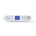 RDFM4000WT Keukenradio | Kastontwerp | FM | Netvoeding | Digitaal | 1.5 W | 2 " | Zwart-Blauw Scherm | Wekker | Wit / Zilver