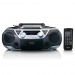 Draagbare Boombox met DAB+/FM-radio, Bluetooth®, CD, cassetterecorder en USB-speler Zilver
