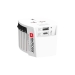 Innovatieve 2-polige wereldreisadapter met geïntegreerde dubbele USB-oplader (1x USB C & 1 x USB)