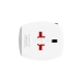 Innovatieve 2-polige wereldreisadapter met geïntegreerde dubbele USB-oplader (1x USB C & 1 x USB)