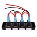 4-voudig 12 Volt schakelpaneel met LED indicatie