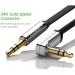 50cm jack audiokabel 3.5 mm male haaks - 3.5 mm male vergulde contacten