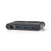 USB-Adapter | USB 3.1 | USB Type-C™ | 1x RJ45 / 3x USB Type-A | Vernikkeld | Zwart | Window Box met Euro Lock