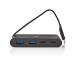 USB Multi-Port Adapter | USB 3.2 Gen 2 | USB-C™ Male | 2x USB-A / 2x USB-C™ | Rond | Vernikkeld | Zwart | Doos