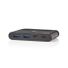 USB Multi-Port Adapter | USB 3.2 Gen 2 | USB-C™ Male | 2x USB-A / 2x USB-C™ | Rond | Vernikkeld | Zwart | Doos
