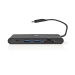 USB Docking Station | USB 3.2 Gen 1 | USB-C™ Male | HDMI™ Female / Micro SD / RJ45 Female / SD / VGA Female 15p / 2x USB-A / 2x USB-C™ | Rond | Vernikkeld | Zwart | Window Box met Euro Lock